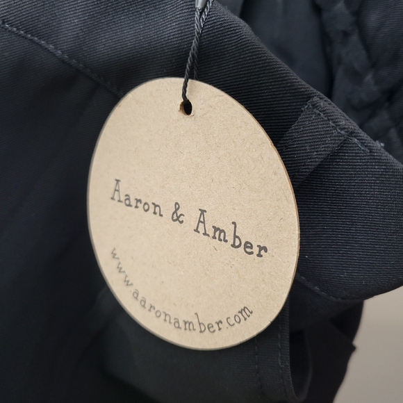 NWT AARON & AMBER Black Wide Leg Y2K Carpenter Pants Size Medium - Picture 8 of 8